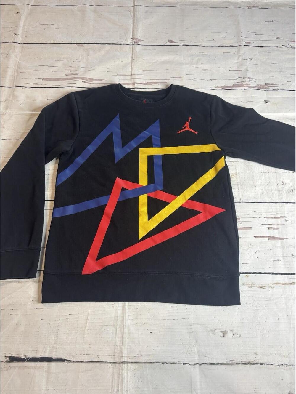 Jordan Sweater Youth Black Basketball Pull Over Embroidered XL (A5)